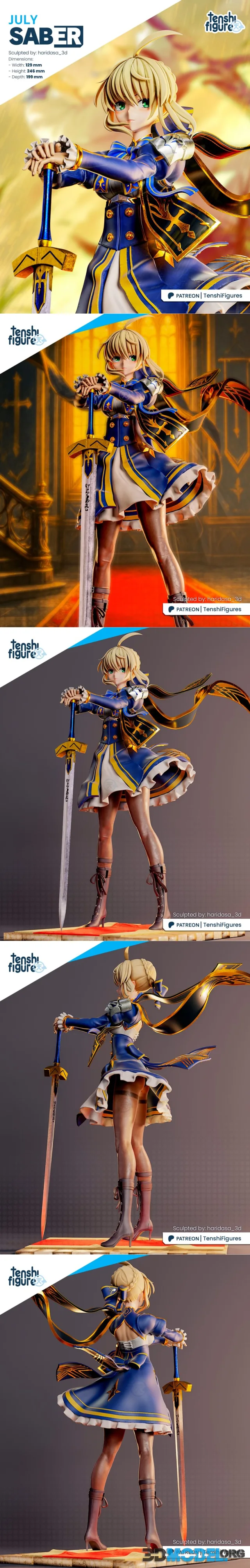 Tenshi Figures - Fate - Saber – Printable