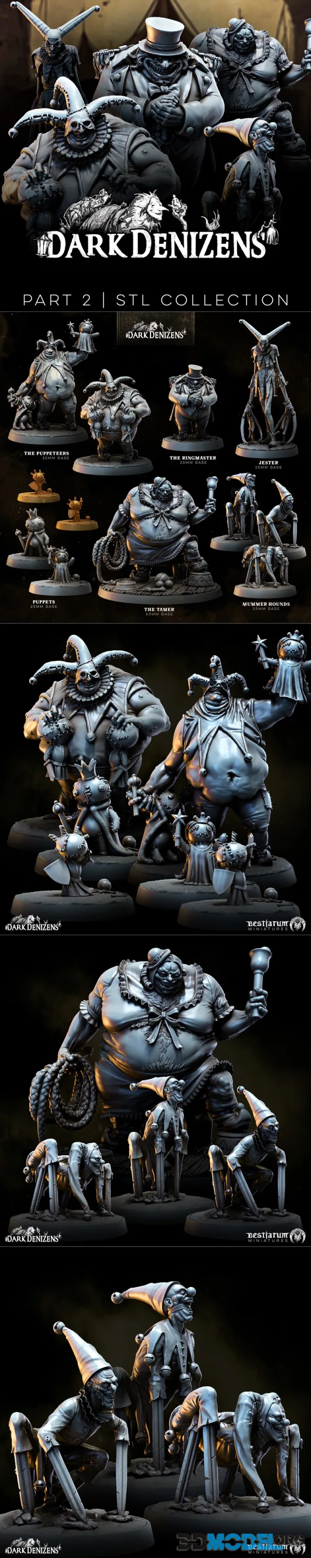 Bestiarum Miniatures - Dark Denizens Part 2 - The Circus – Printable
