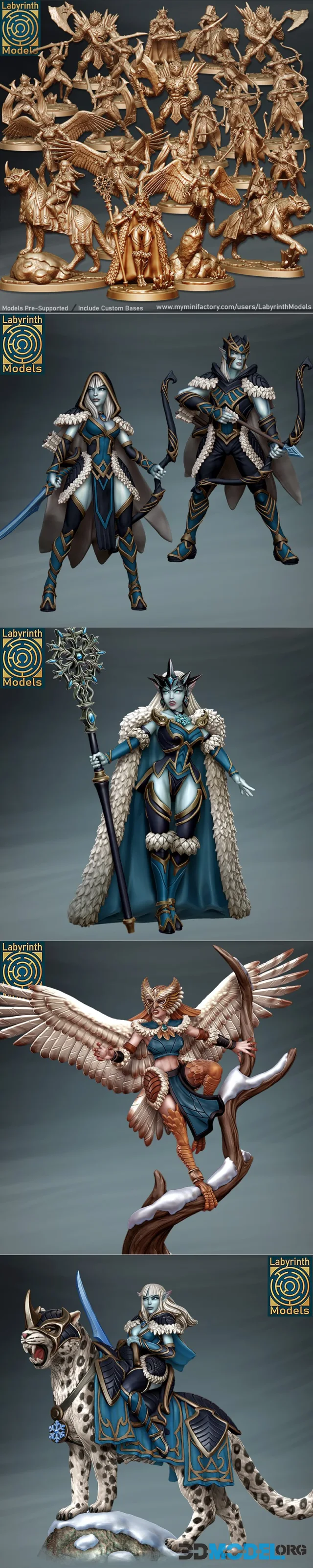 Labyrinth Models - Ice Elves Collection – Printable