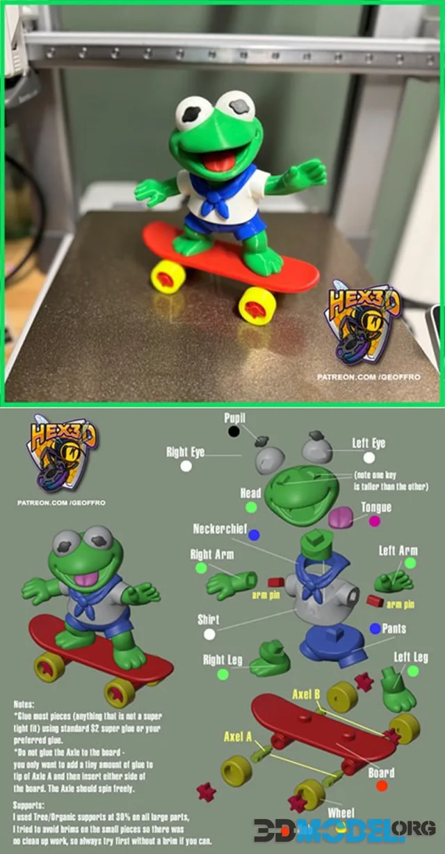 Hex3D - MupBab Kermit – Printable