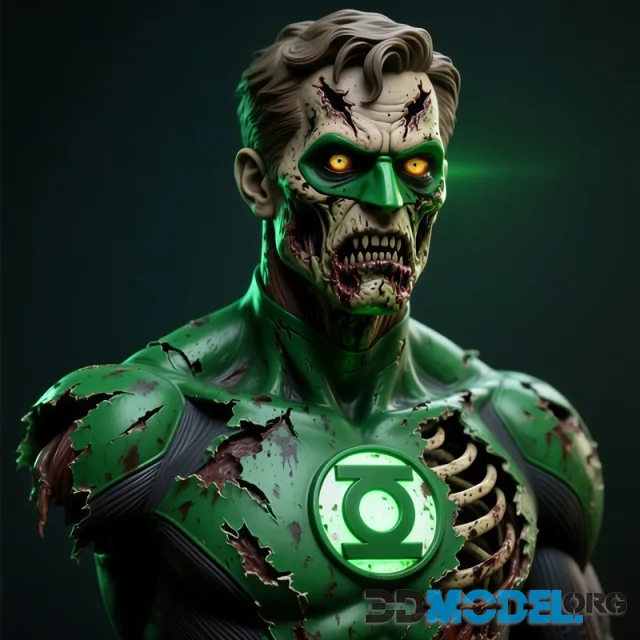 Green Lantern Zombie Bust – Printable