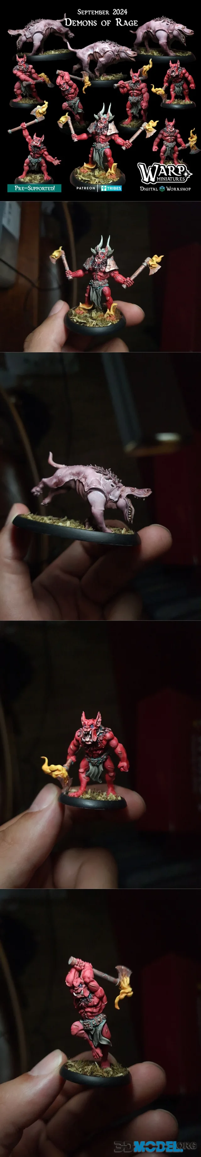 3D Model – Warp Miniatures - Demons of Rage Pack – Printable