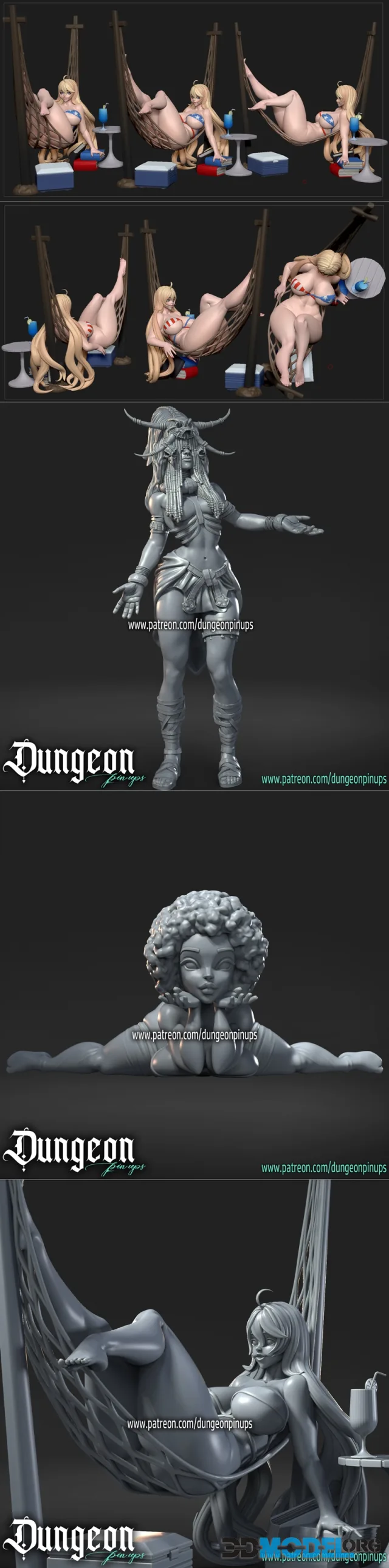 Dungeon Pin-ups July 2024 – Printable