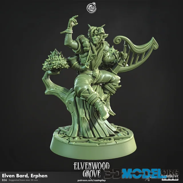 Cast n Play - Erphen, Elven Bard – Printable