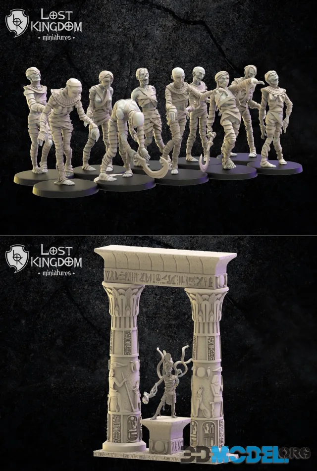 Lost Kingdom Miniatures - Mummies, Seket and Columns – Printable