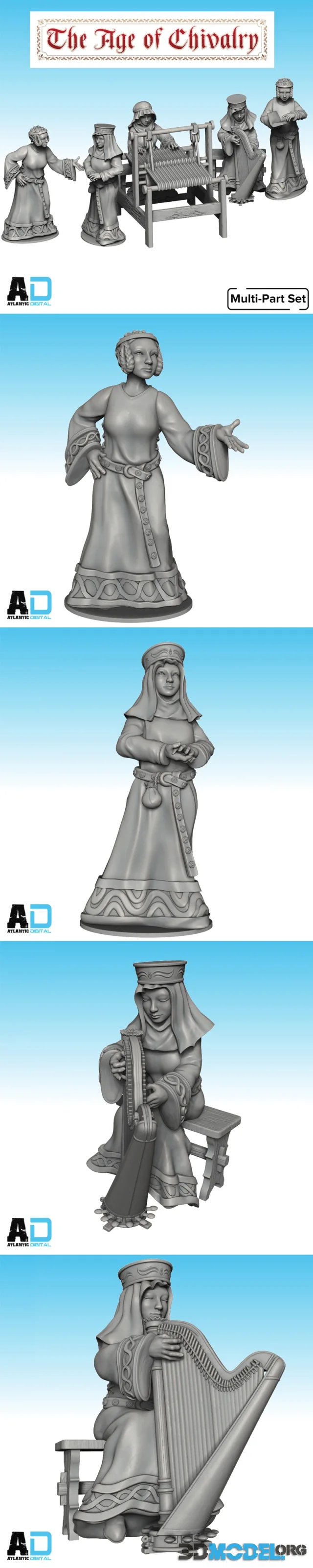 Wargames Atlantic - Medieval Noble Ladies 1 – Printable