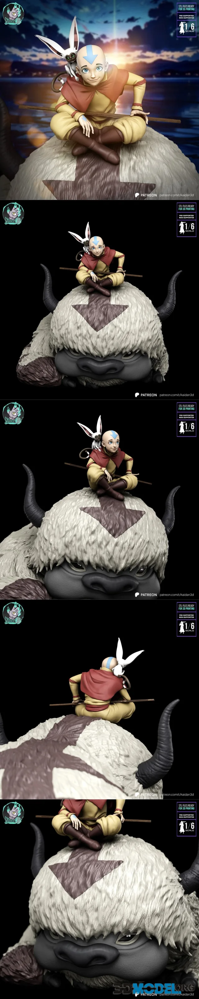 Aang x Appa x Momo The Last Airbender Avatar – Printable