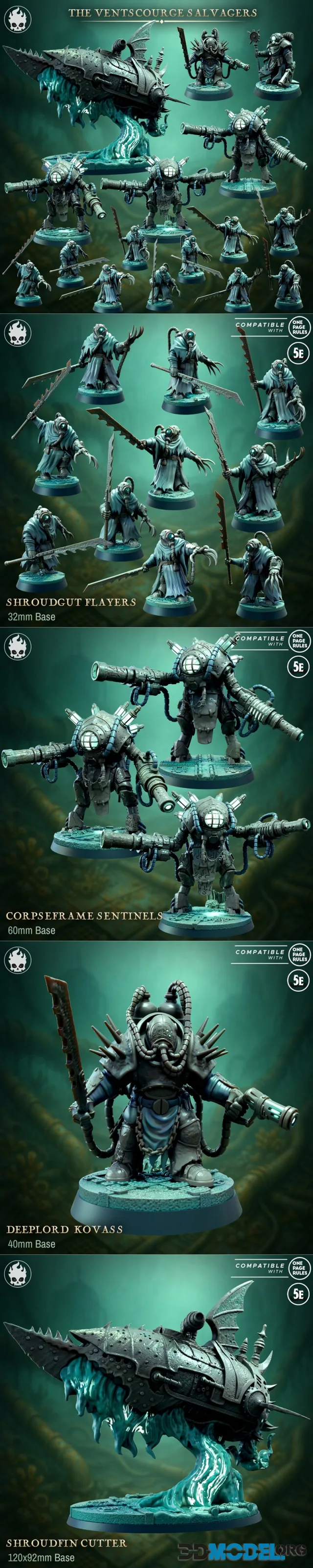 Fleshcraft Studio - The Sons of the Drowned - Part 2 - The Ventscourge Salvagers August 2025 – Printable