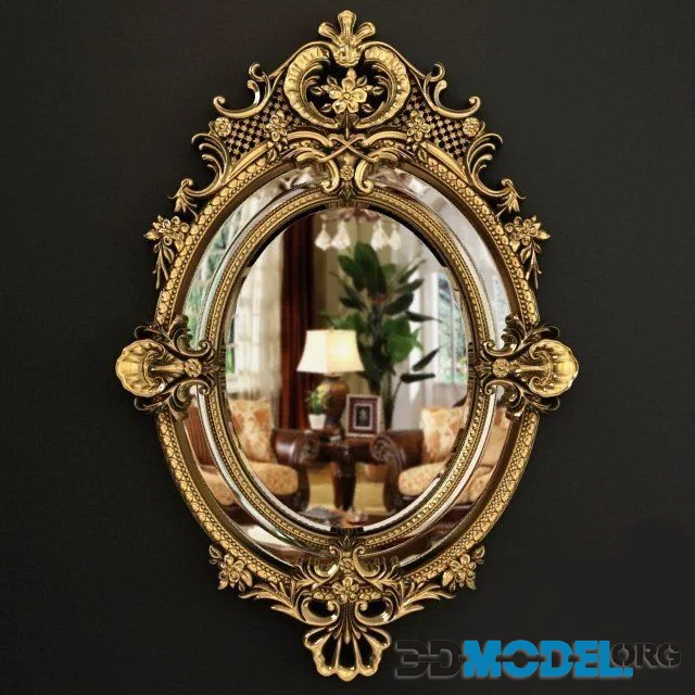 19th Century French Louis XV Fine Gilt Carved Oval Mirror