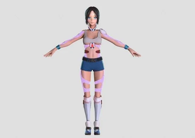 Android girl Low-poly (PBR)