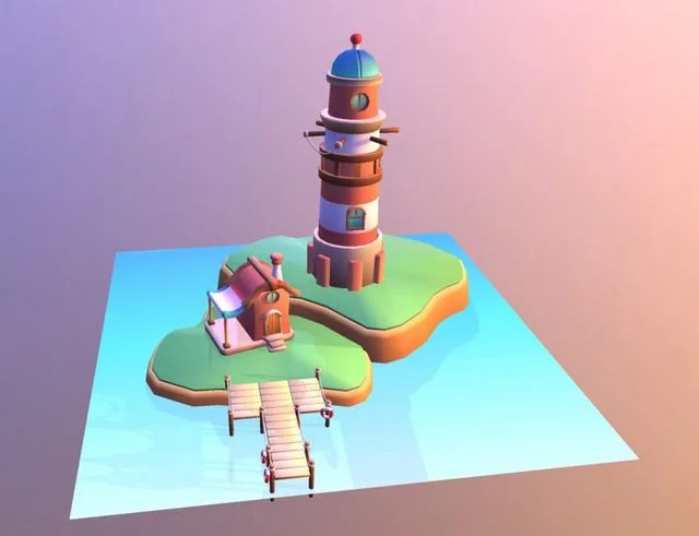 Casual Lighthouse with appearances animation Low-poly (PBR)