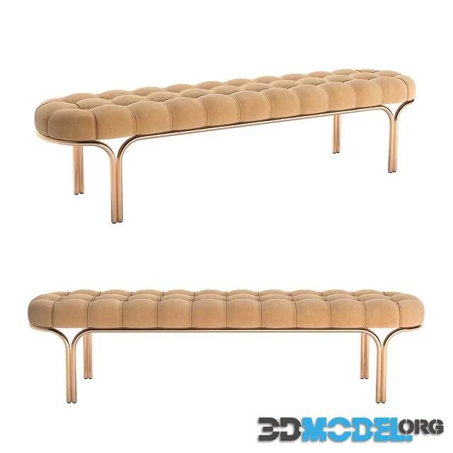 CB2 Luxey Tufted Suede Bench