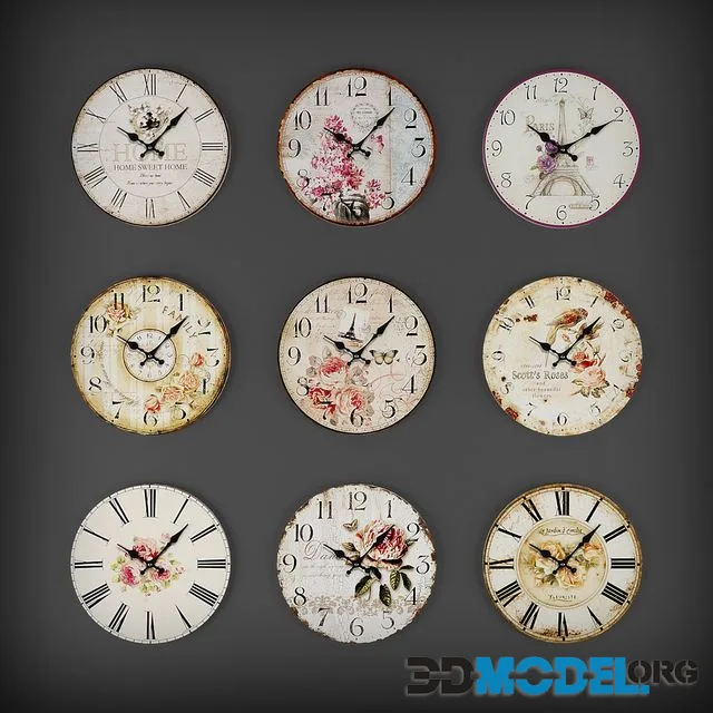Collection of wall clocks