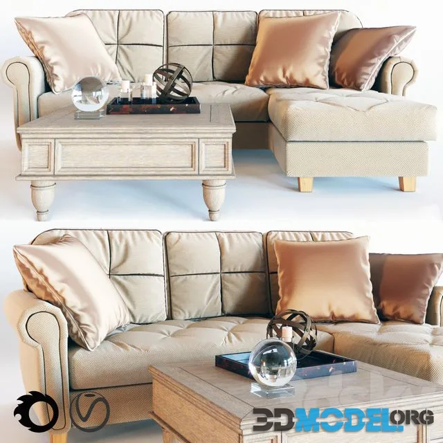 Corner sofa velvet EVENING