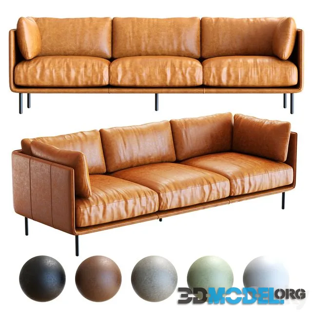 Crate&Barrel Wells Leather Sofa