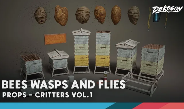 Critters VOL.1 - Bees Wasps Flies (Nanite and Low Poly w Particle)