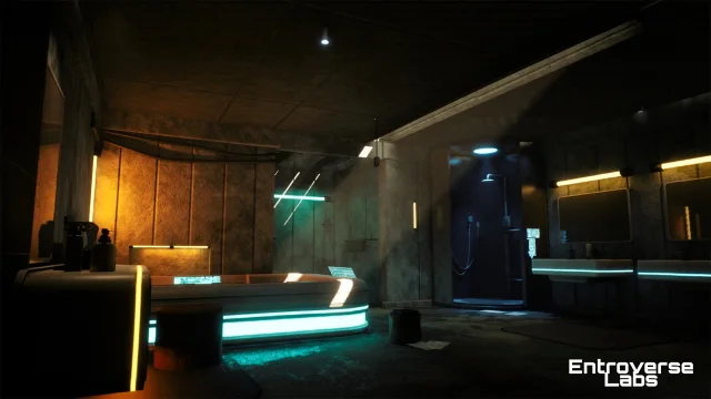 Cyberpunk Bathroom Environment ( Modular , Interior , Brutalist, Cyberpunk )