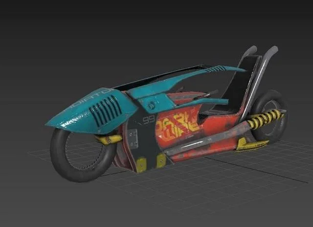 Cyberpunk Motorcycle Concept Low-poly (PBR)