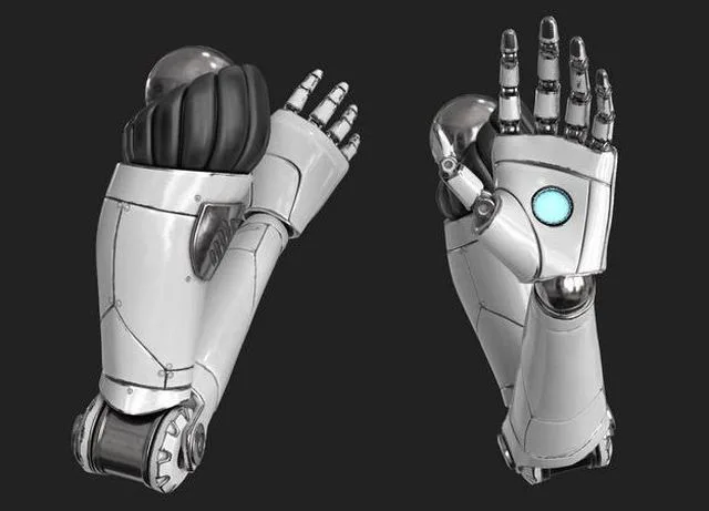 Cyborg Robot Hand Rigged Low-poly (PBR)