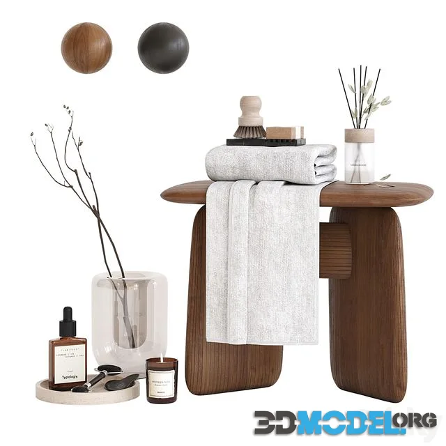 Decorative bathroom set with stool