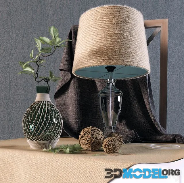 decorative set with lamp