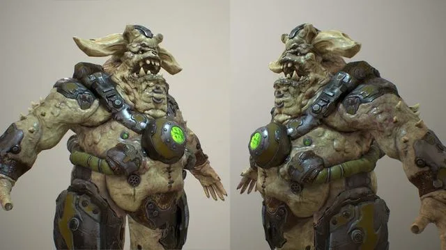 Demon soldier Low-poly (PBR)