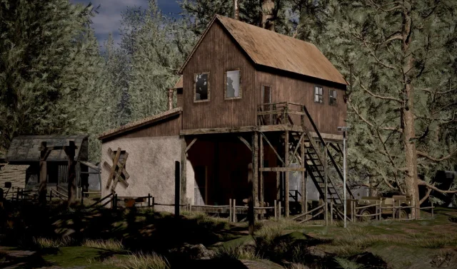 Deserted Military Outpost in the Forest Environment
