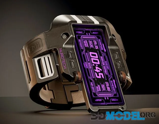 EM1 Watch Concept wrist watch Low-poly (PBR)