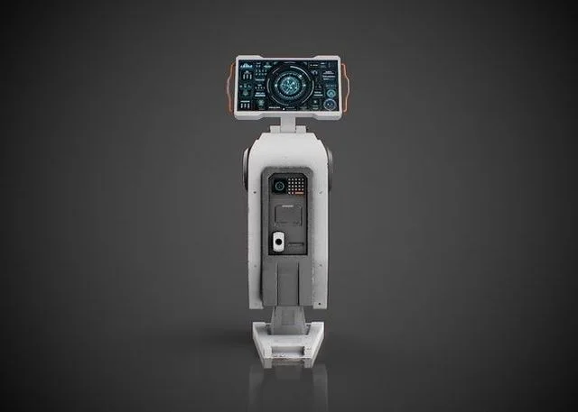 Futuristic sci-fi terminal Low-poly (PBR)