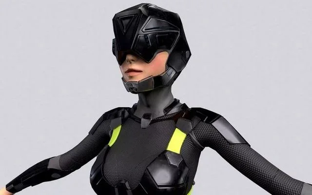 Girl character sci fi Low-poly (PBR)