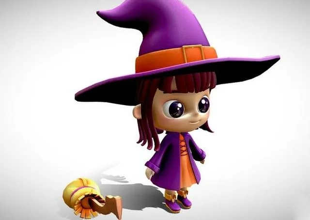Halloween Witch Rigged Low-poly (PBR)