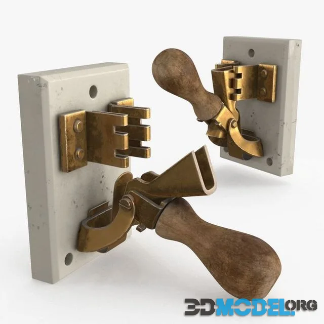 Industrial Power Switch Low-poly (PBR)