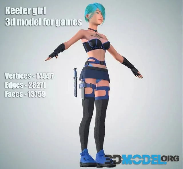 Keeler girl Low-poly (PBR)