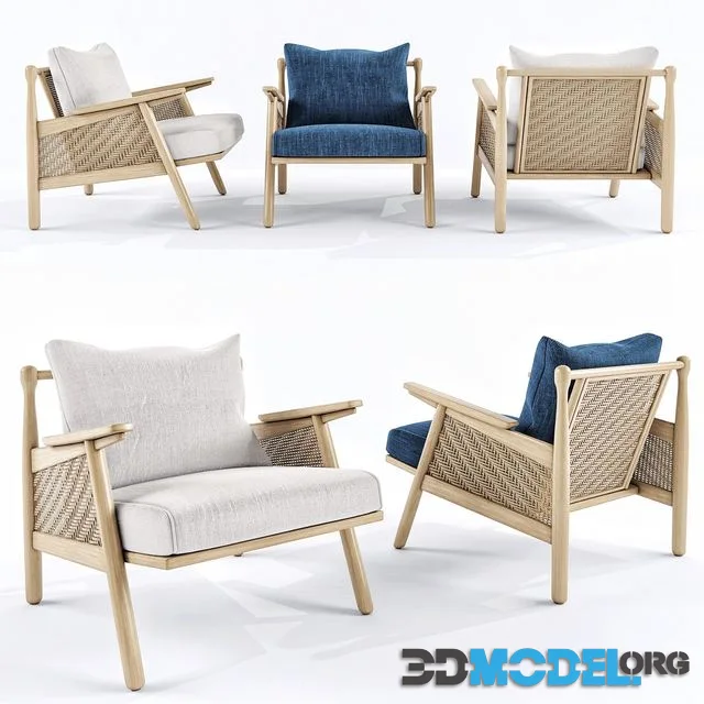 Linen cane chair