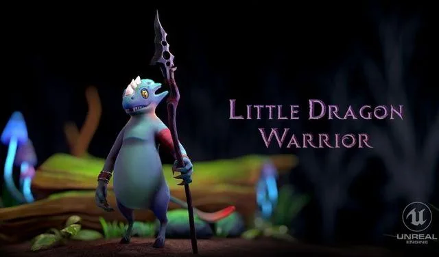 Little Dragon Warrior Low-poly (PBR)