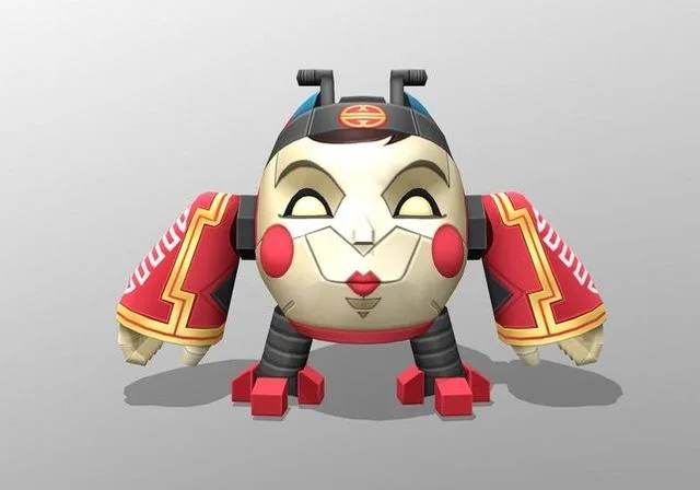 m2 29 Chinese Mask Face Low-poly (PBR)