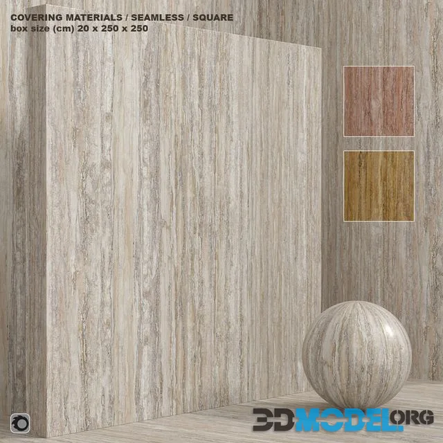 Material (seamless) - stone, travertine set 123