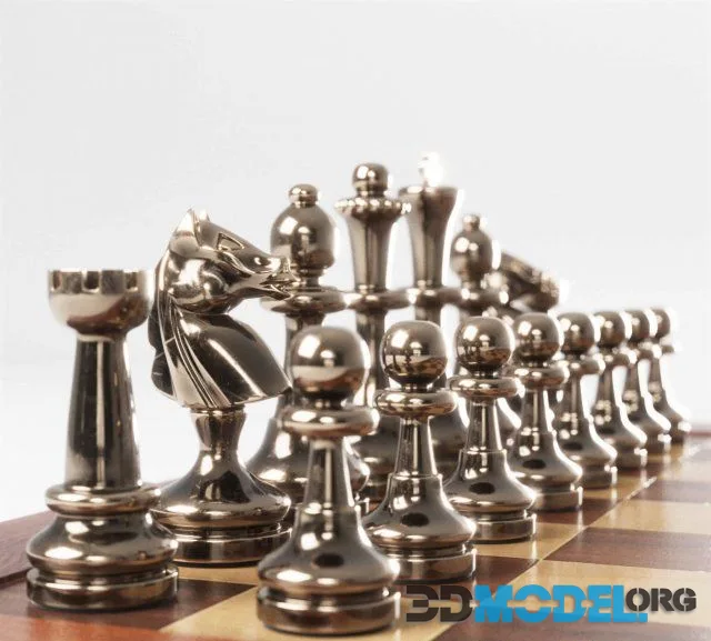 Metal chess set