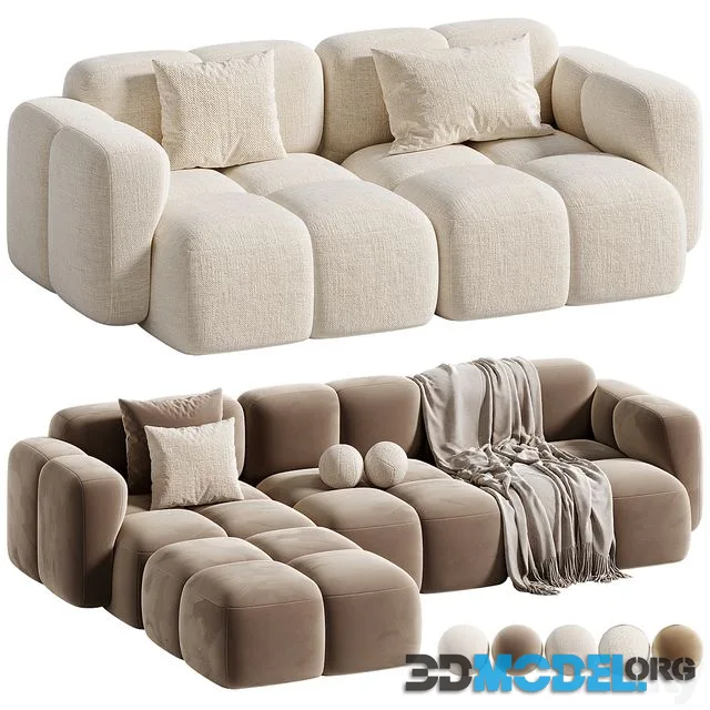 Modular corner sofa Teddy Boucle