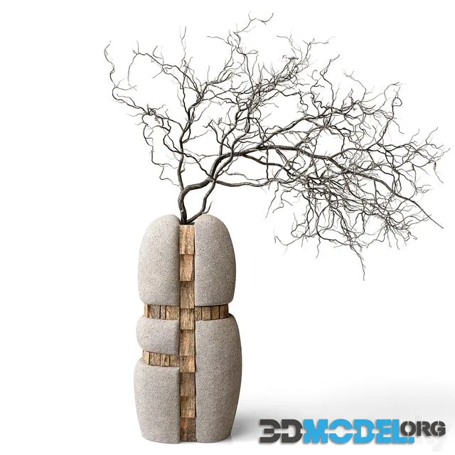 Motanka V Vase with Branch