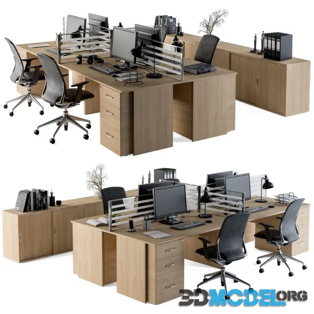 Office Furniture - employee Set 08