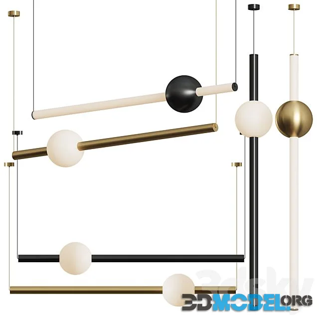 Orion Globe Linear Suspension Light by Lee Broom