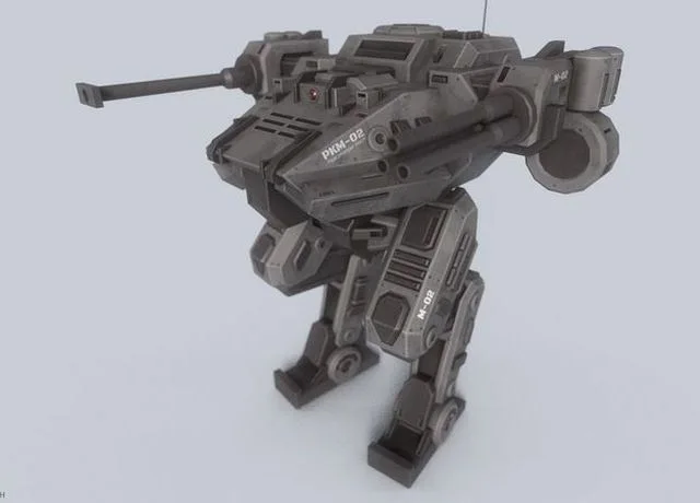 Peacekeeper Mech Low-poly (PBR)