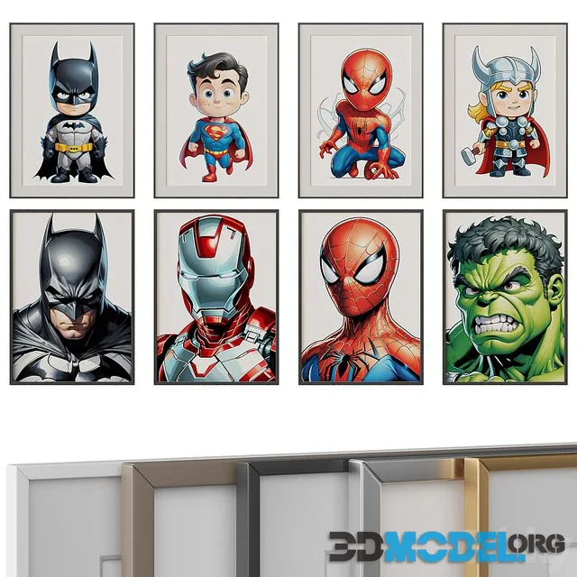 Pictures for children's room Superheroes