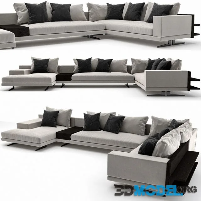 Poliform Mondrian sofa with black pillows