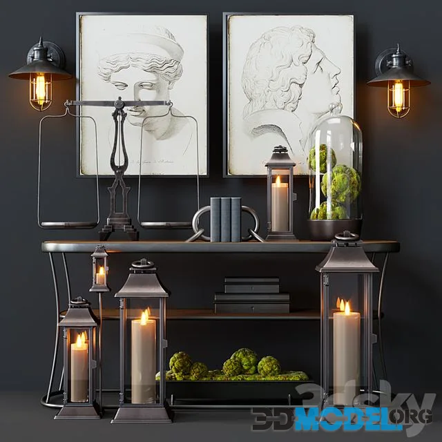 Pottery Barn Decorative Set with candles