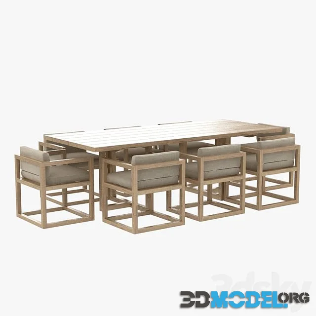 restoration hardware aviara armchair and dining table