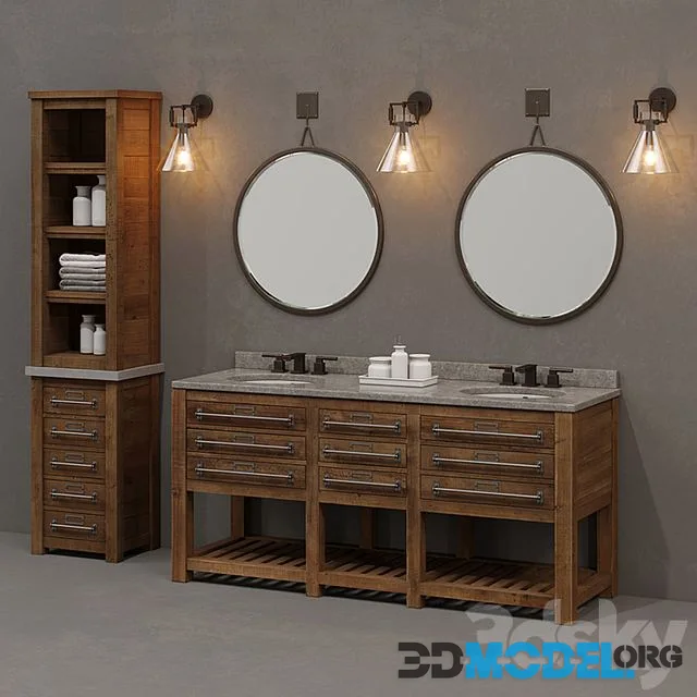 RH  EARLY 20TH C. MERCANTILE bathroom set