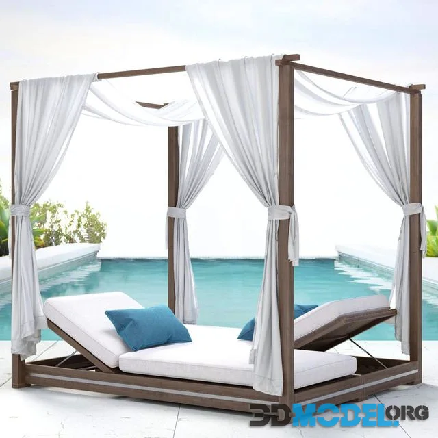 RH  MALTA CANOPY DOUBLE CHAISE