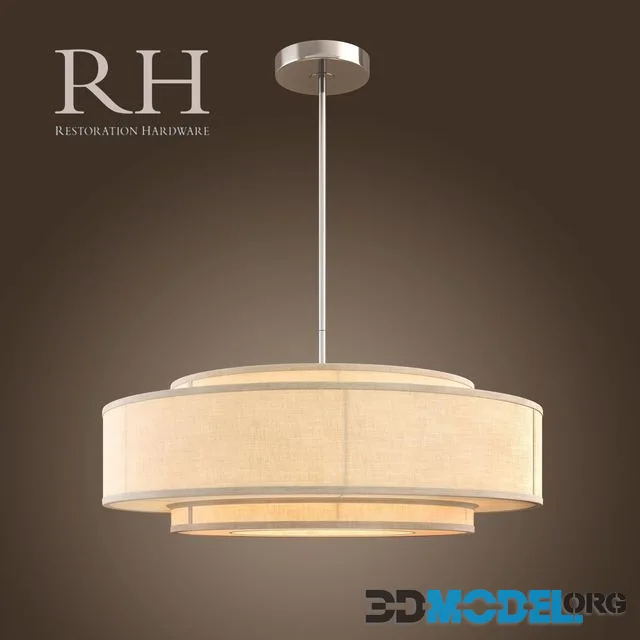 RH  THREE-TIER LINEN BANDED PENDANT - 36